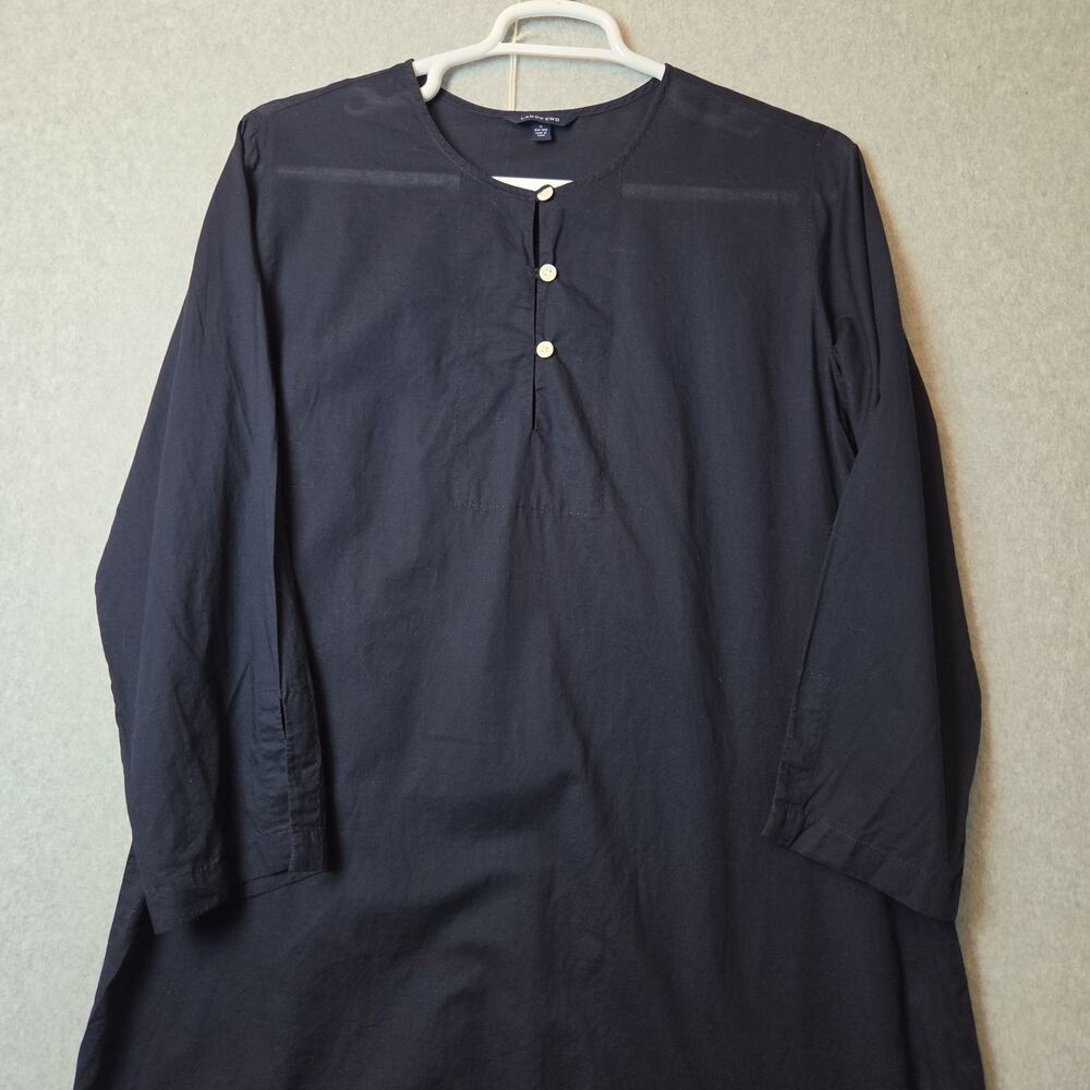 Lands' End 100% Lightweight Cotton Navy 3/4 Sleeve Shift Tunic Dress Plus 1X - Picture 2 of 14
